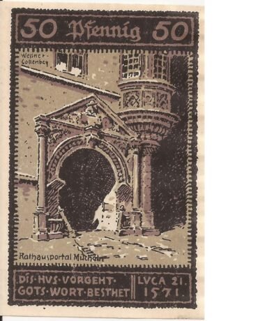 Реверс банкноты 50 fenigów (Niemcy) 1921