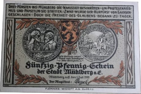 Аверс банкноты 50 fenigów (Niemcy) 1921