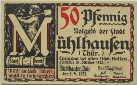 Аверс банкноты Seria Archiwum 50 fenigów — Numer 4: Bach (Niemcy) 1921