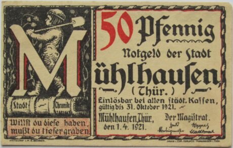 Аверс банкноты Seria Archiwum 50 fenigów — Numer 2: Luther (Niemcy) 1921