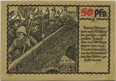 Реверс банкноты 50 Pfennigów Bauernkriegów Seria C (Niemcy) 1921