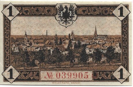 Реверс банкноты 1 marka (Niemcy) 1918