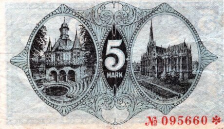 Реверс банкноты 5 marek (Niemcy) 1918