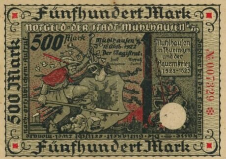 Аверс банкноты 500 марок (Германия) 1922 года