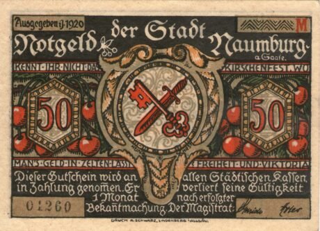 Аверс банкноты 50 fenigów (Niemcy) 1920