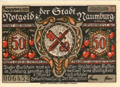 Аверс банкноты 50 fenigów (Niemcy) 1920