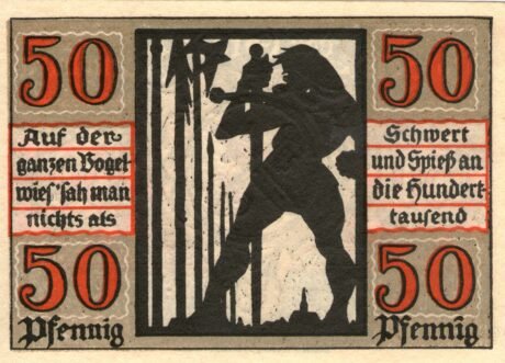 Реверс банкноты 50 fenigów (Niemcy) 1920