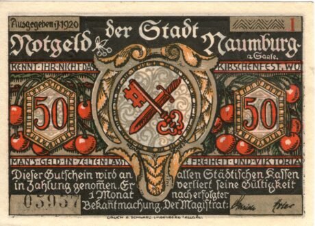 Аверс банкноты 50 fenigów (Niemcy) 1920