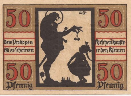 Реверс банкноты 50 fenigów (Niemcy) 1920