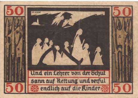 Реверс банкноты 50 fenigów (Niemcy) 1920