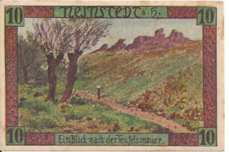 Реверс банкноты 10 fenigów (Niemcy) 1921