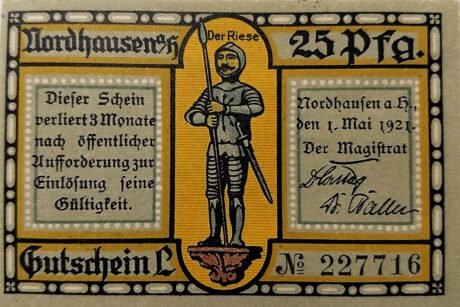 Аверс банкноты 25 fenigów (Niemcy) 1921