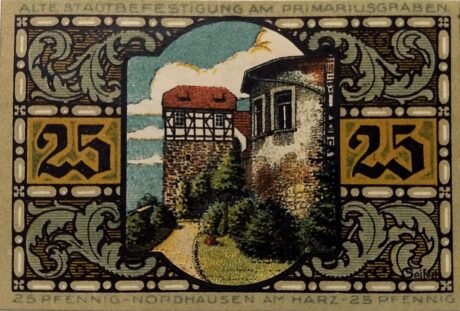 Реверс банкноты 25 fenigów (Niemcy) 1921