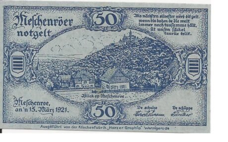 Реверс банкноты 50 fenigów (Niemcy) 1921