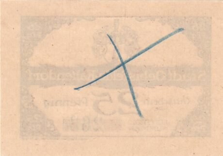 Реверс банкноты 25 пфеннигов (Германия)