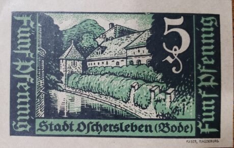 Реверс банкноты 5 fenigów (Niemcy) 1921