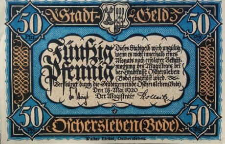 Аверс банкноты 50 fenigów (Niemcy) 1920
