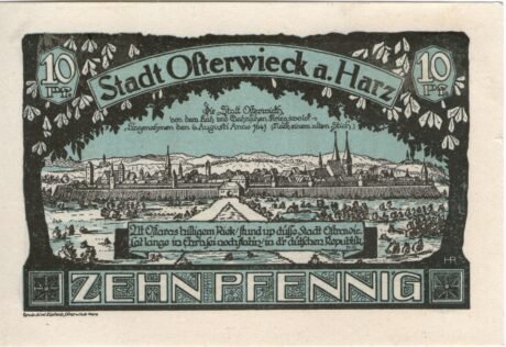 Реверс банкноты 10 fenigów (Niemcy) 1921