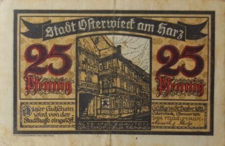 Аверс банкноты 25 fenigów (Niemcy) 1921