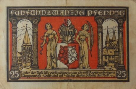 Реверс банкноты 25 fenigów (Niemcy) 1921