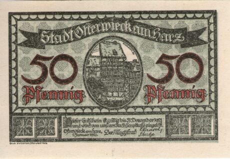 Аверс банкноты 50 fenigów (Niemcy) 1921