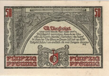 Реверс банкноты 50 fenigów (Niemcy) 1921