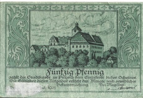 Аверс банкноты 50 fenigów (Niemcy) 1921