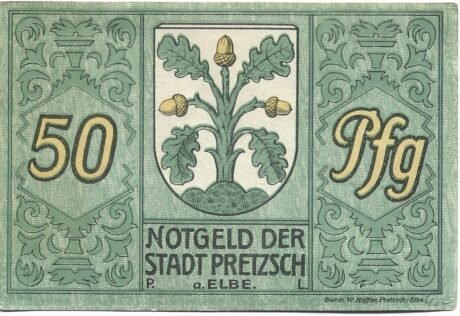 Реверс банкноты 50 fenigów (Niemcy) 1921