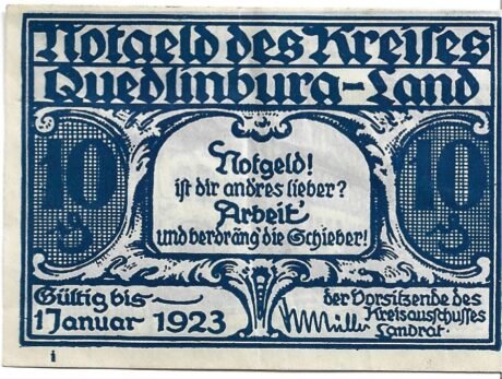 Аверс банкноты 10 fenigów (Niemcy)