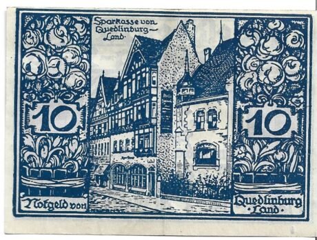 Реверс банкноты 10 fenigów (Niemcy)