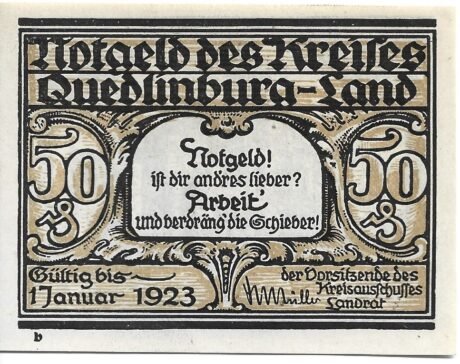 Аверс банкноты 50 fenigów (Niemcy)