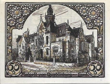 Реверс банкноты 50 fenigów (Niemcy)