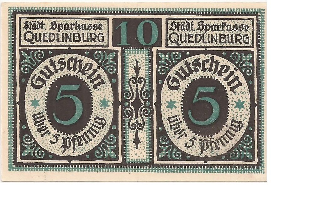 Аверс банкноты 10 пфеннигов Sparkasse (Германия) 1921 года