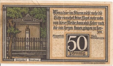 Реверс банкноты 50 fenigów (Niemcy) 1921