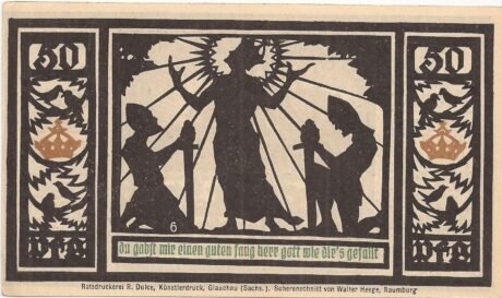 Реверс банкноты 50 fenigów (Niemcy) 1921