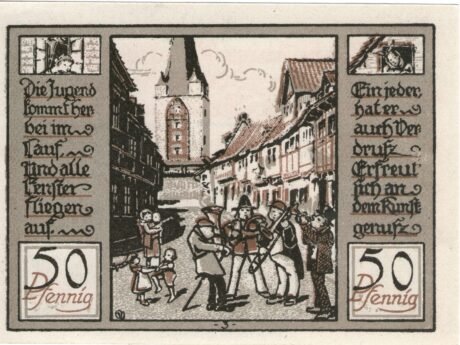 Реверс банкноты 50 fenigów (Niemcy) 1922