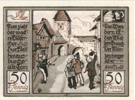 Реверс банкноты 50 fenigów (Niemcy) 1922