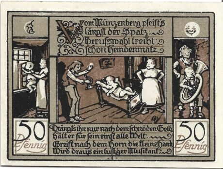 Реверс банкноты 50 fenigów (Niemcy) 1922