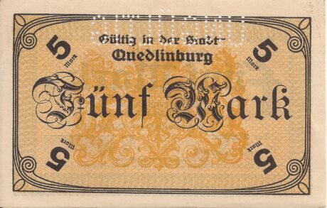 Реверс банкноты 5 marek (Niemcy) 1918