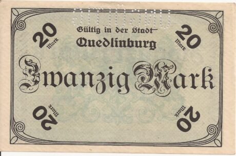 Реверс банкноты 20 marek (Niemcy) 1918