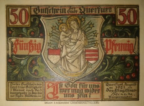 Аверс банкноты 50 fenigów (Niemcy) 1921