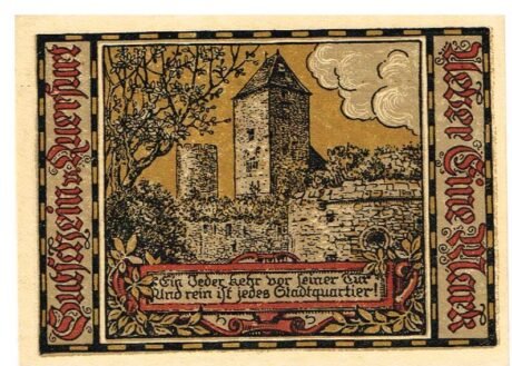 Реверс банкноты 1 марка (Германия) 1921 года