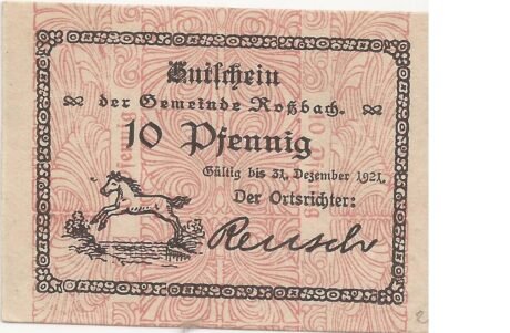 Аверс банкноты 10 fenigów (Niemcy)