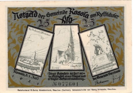 Аверс банкноты 25 fenigów (Niemcy) 1921