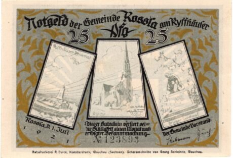 Аверс банкноты 25 fenigów (Niemcy) 1921