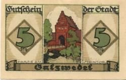 Реверс банкноты 5 fenigów (Niemcy) 1921