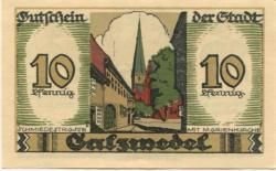 Реверс банкноты 10 fenigów (Niemcy) 1921