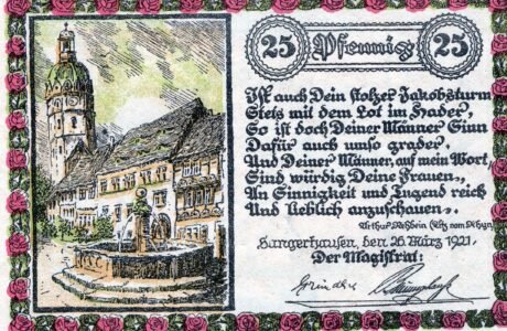 Реверс банкноты 25 fenigów (Niemcy) 1921