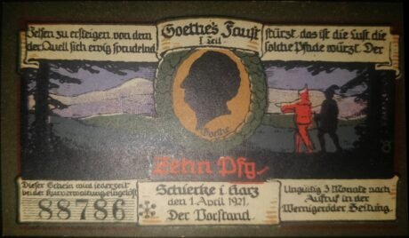 Аверс банкноты 10 fenigów (Niemcy) 1921