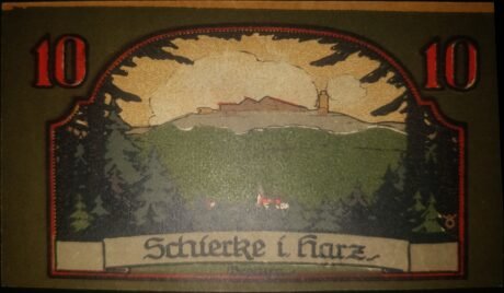 Реверс банкноты 10 fenigów (Niemcy) 1921